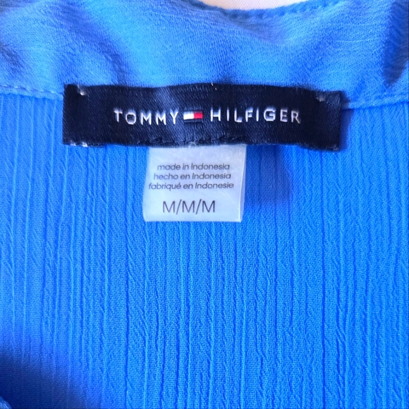 Tommy Hilfiger Vibrant Blue Ruffled Sleeveless Top Size Medium - Picture 3 of 11